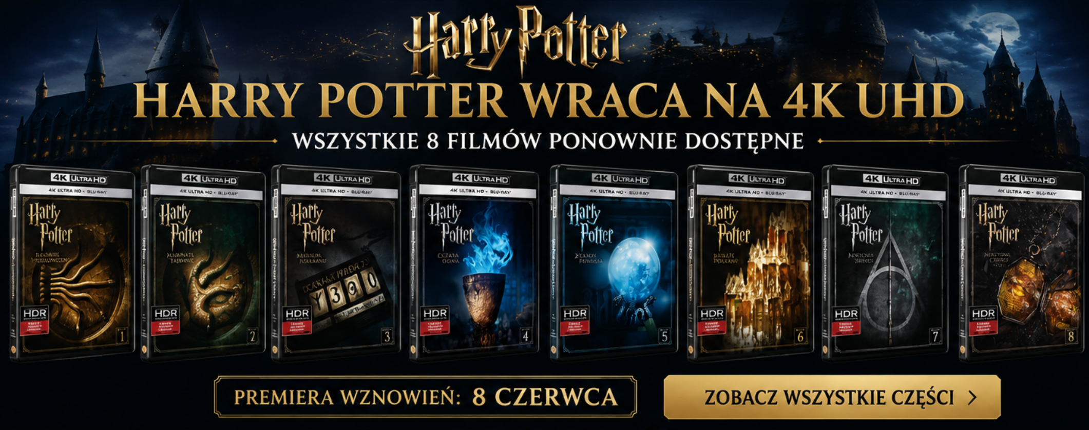 Harry Potter 4K UHD + Blu-ray - wszystkie części